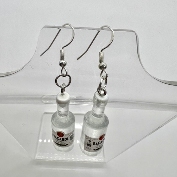 Bacardi Earrings - Alcohol Earrings - Party Earrings - New Years Eve Earrings - Picture 6 of 9